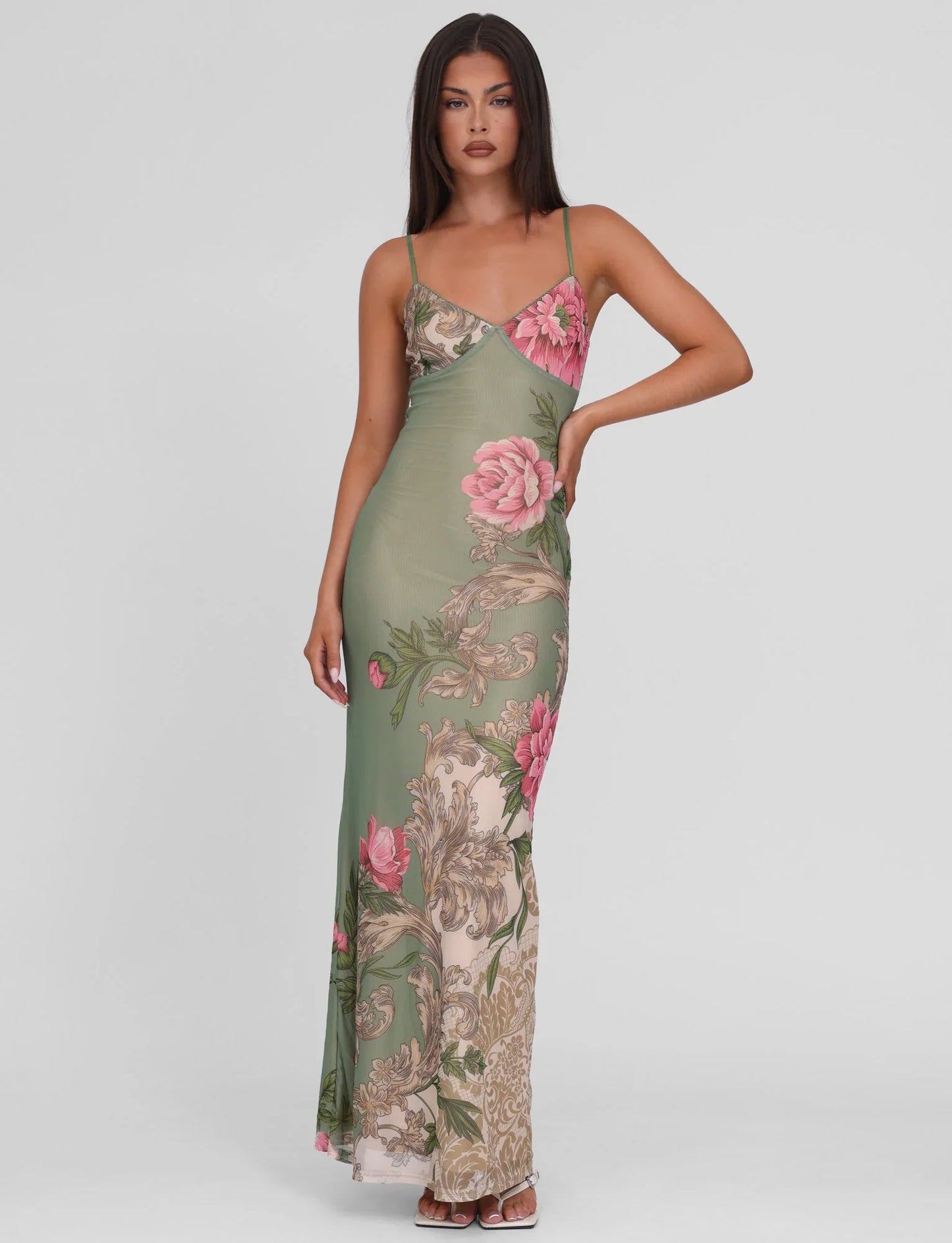 ROBE MAXI LUNAIRE ÉLÉGANCE - VERT