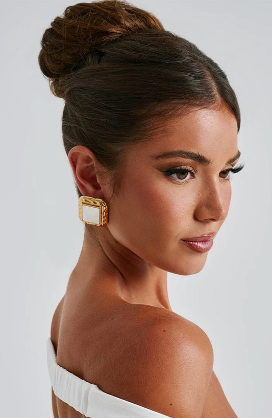 BOUCLES D'OREILLES KENNEDY - BLANC