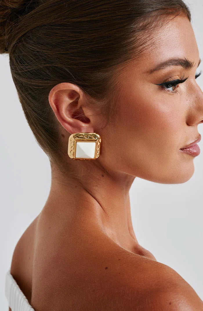 BOUCLES D'OREILLES KENNEDY - BLANC