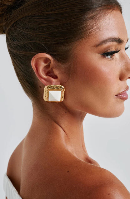 BOUCLES D'OREILLES KENNEDY - BLANC