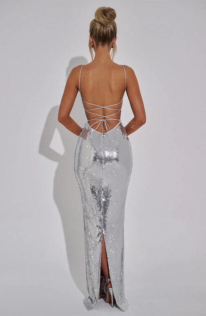 ATARI MAXI DRESS - SILVER