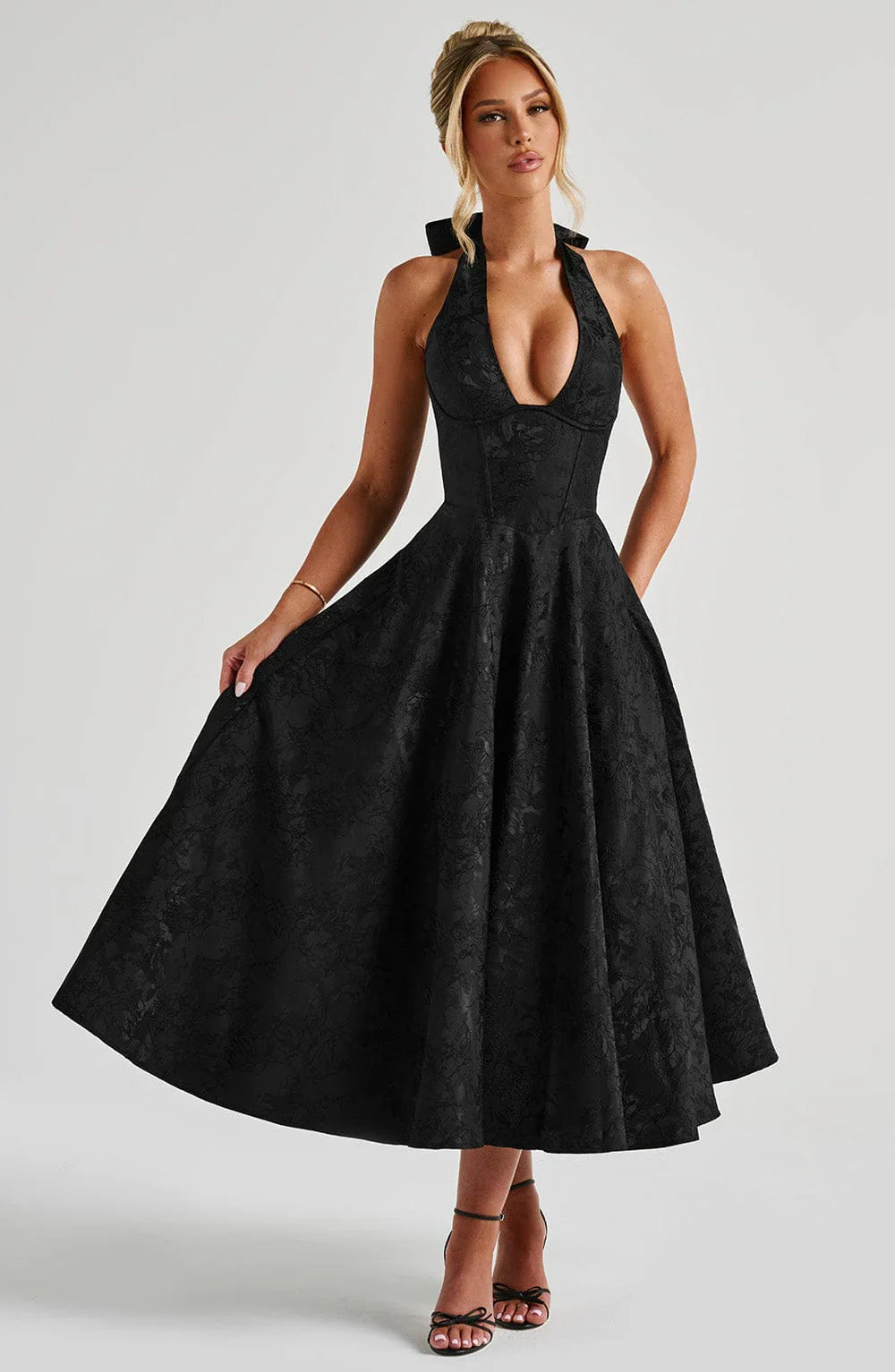 EFFIE MIDI DRESS - BLACK