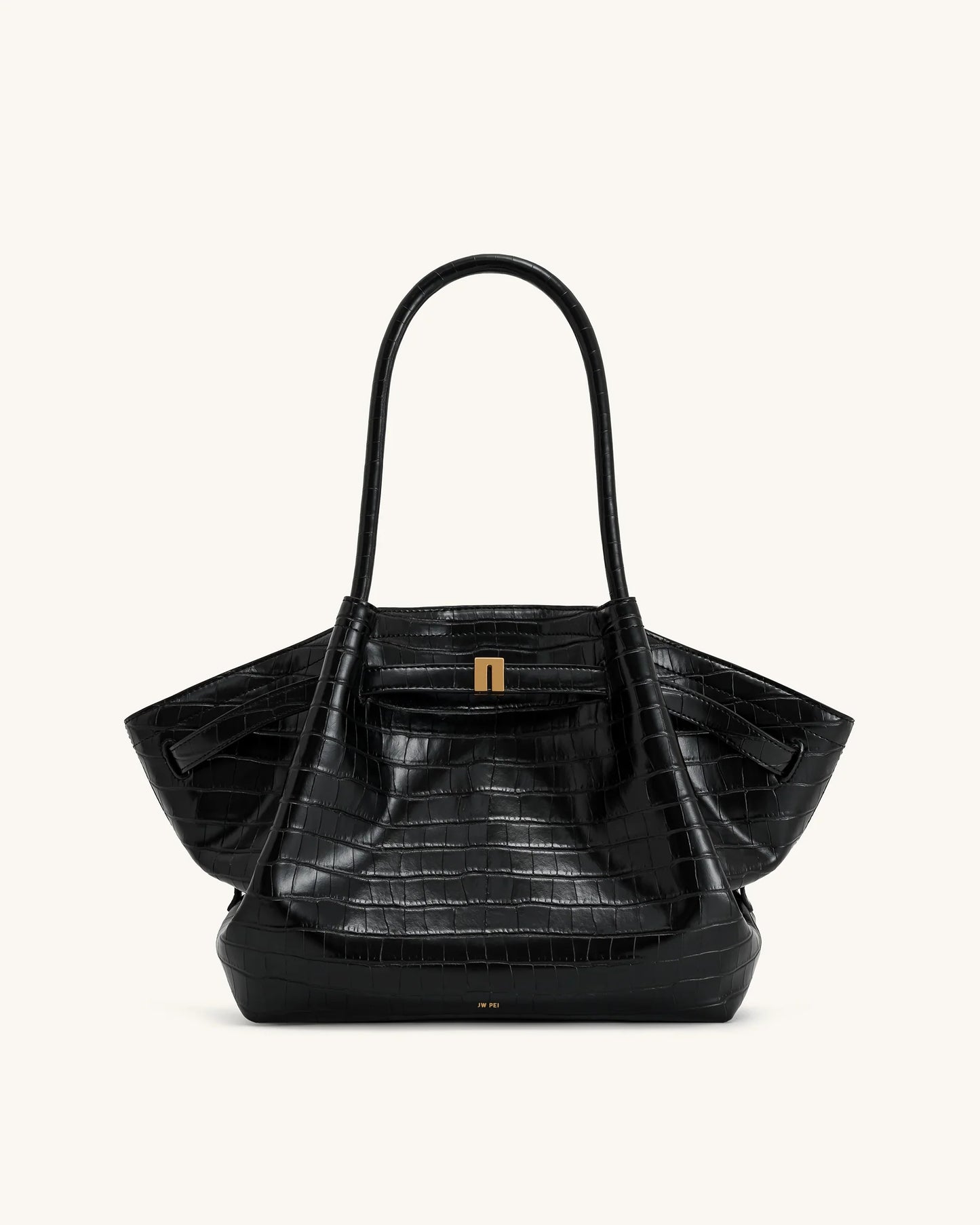 SAC CABAS MOYEN HANA - NOIR CROCO