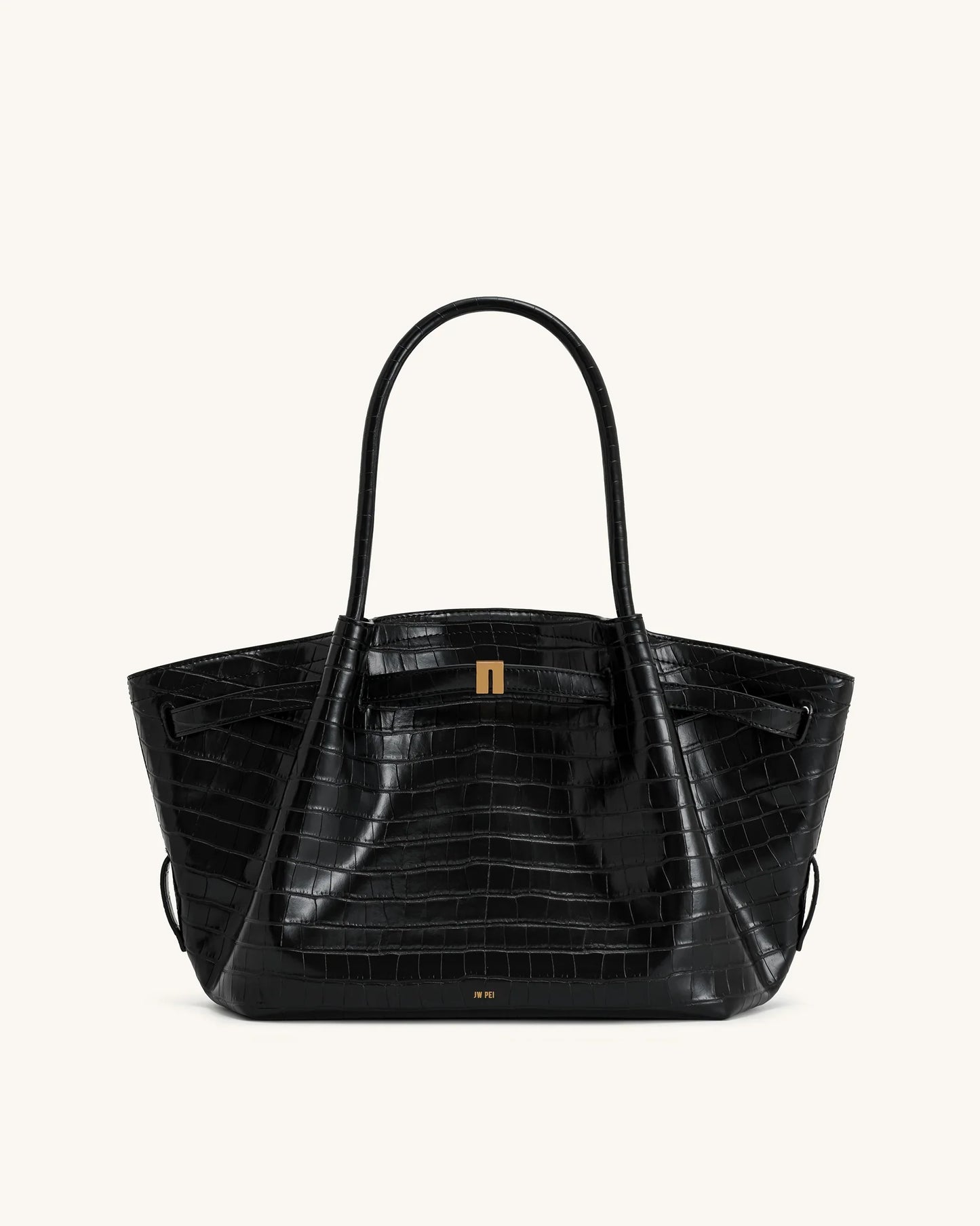 SAC CABAS MOYEN HANA - NOIR CROCO