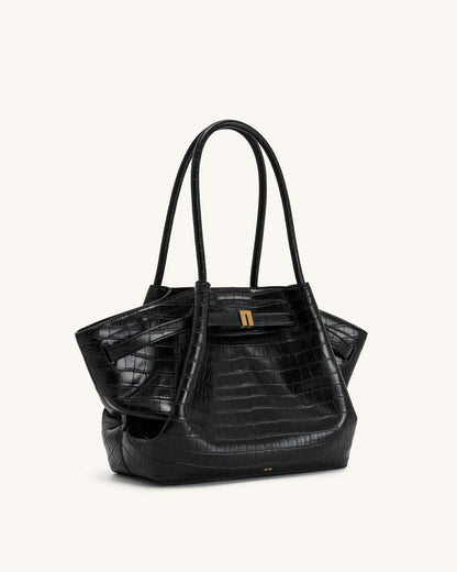 SAC CABAS MOYEN HANA - NOIR CROCO