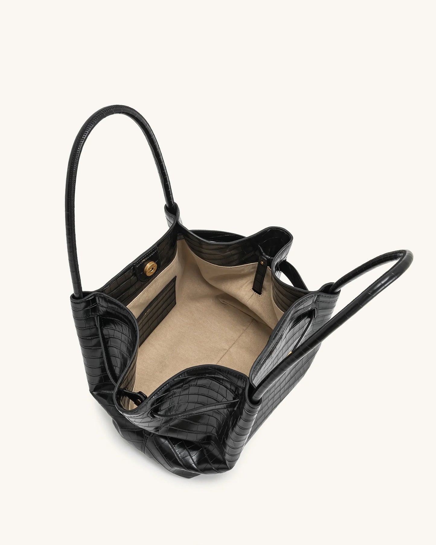 SAC CABAS MOYEN HANA - NOIR CROCO