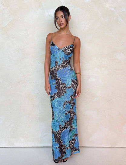 ROBE MAXI JULIANNA - BLEU