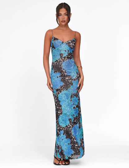 ROBE MAXI JULIANNA - BLEU