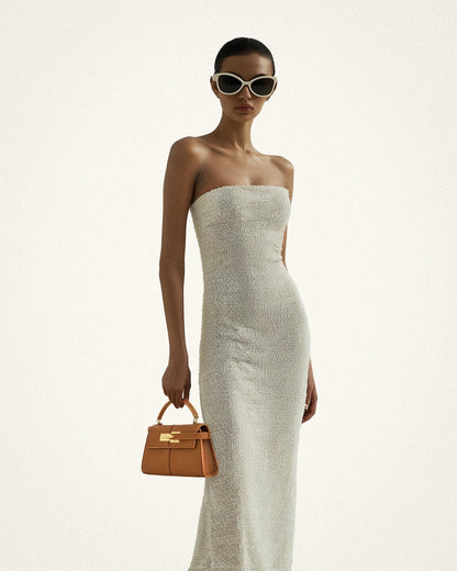 ELISE TOP HANDLE BAG - TAN