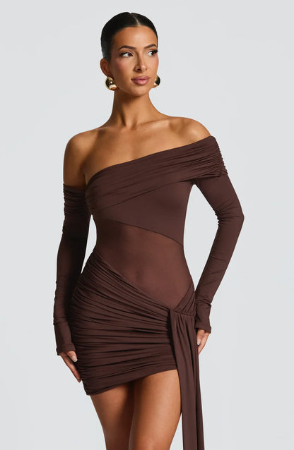 ROBE MINI MAVRA - MARRON PRUNE