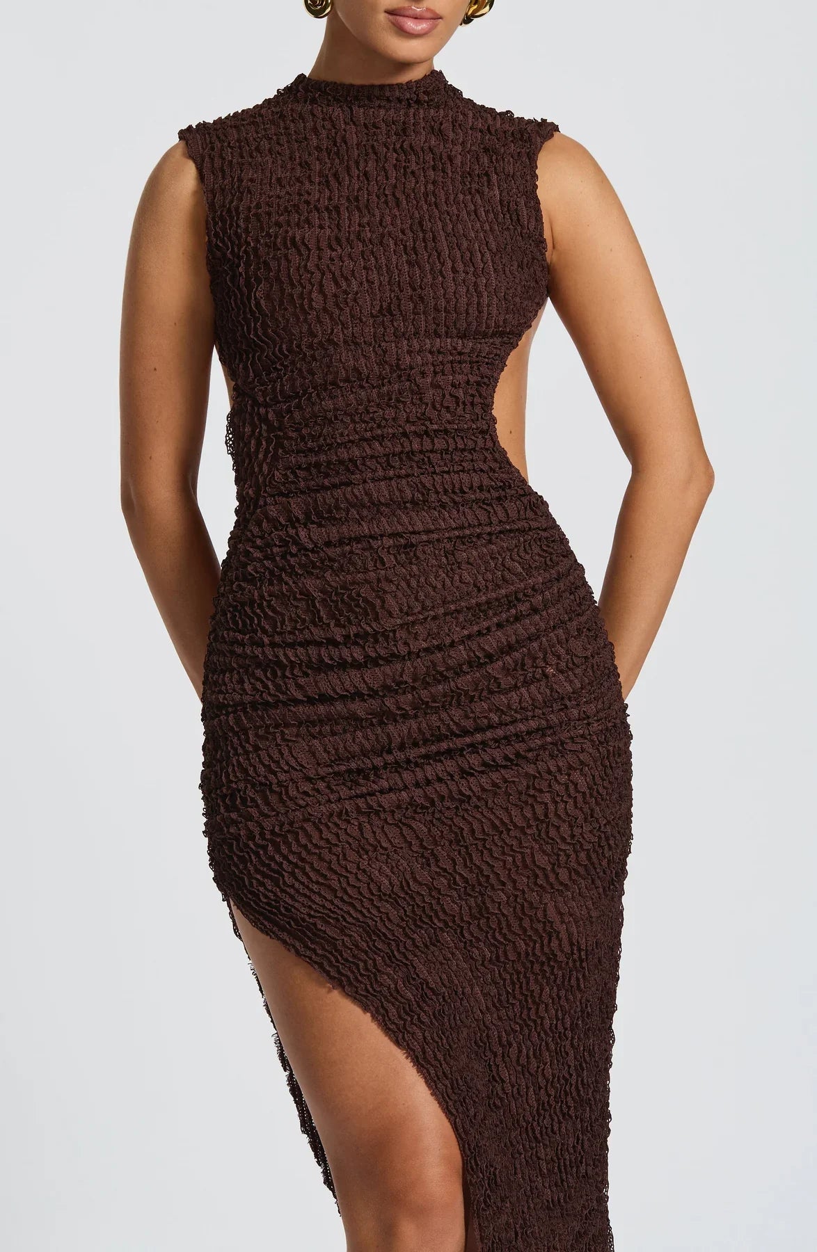 APHRODITE MIDI DRESS - BROWN
