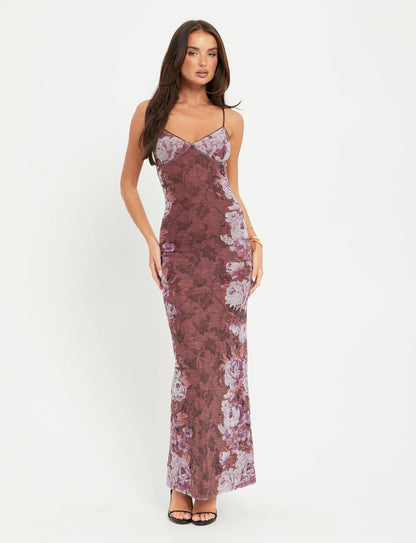 ROBE MAXI JULIANNA - MARRON