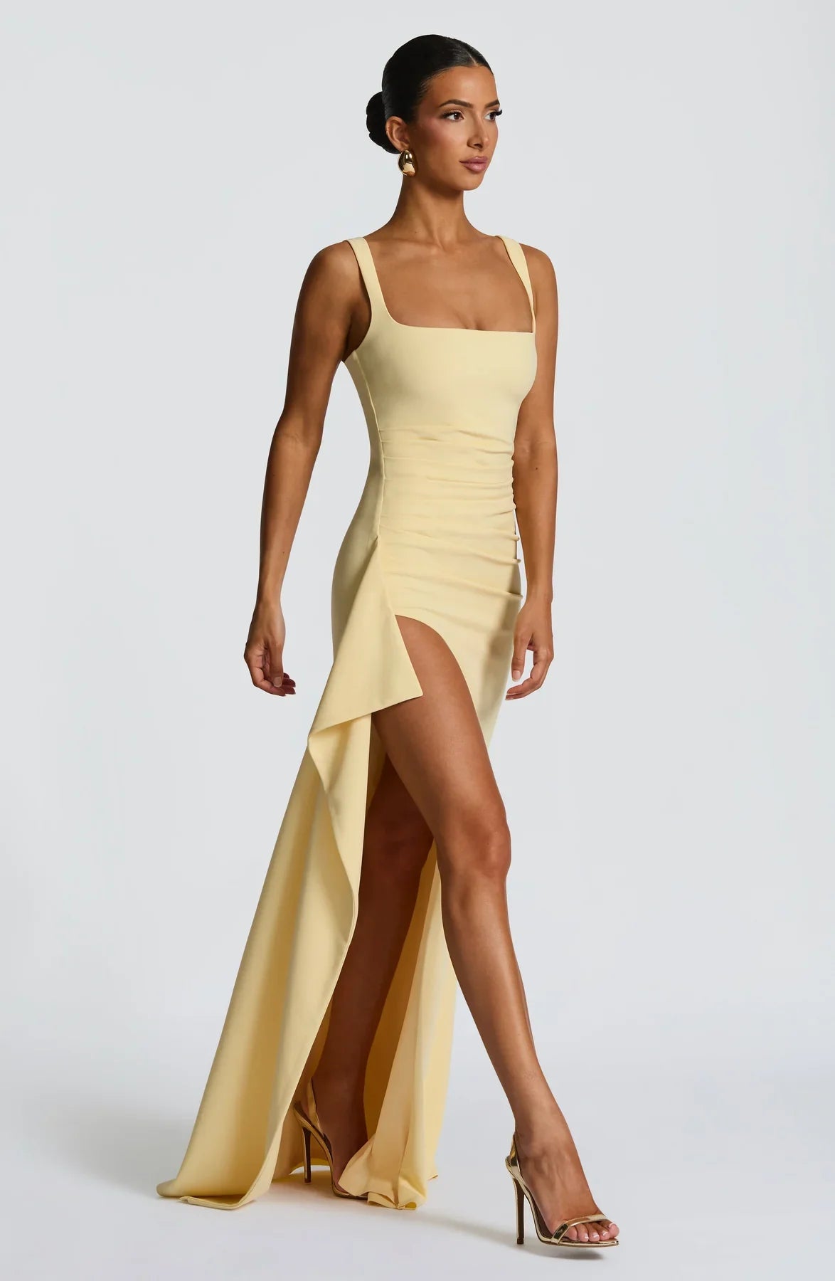 ROBE MAXI KATANA - JAUNE