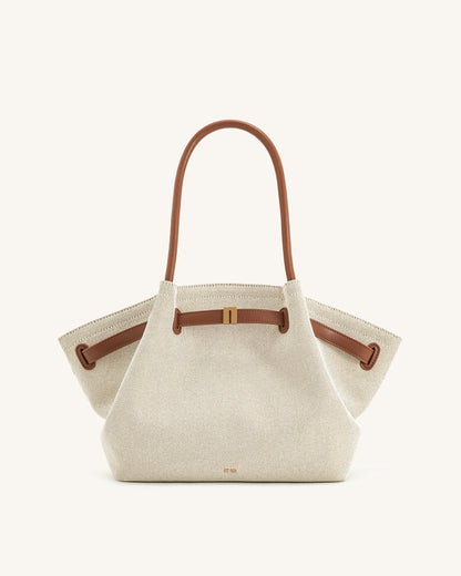 SAC CABAS MOYEN HANA - TOILE/MARRON