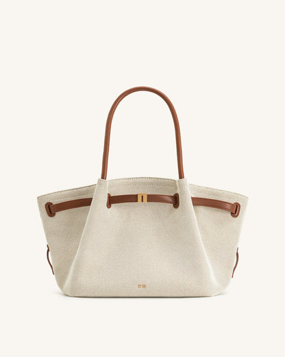 SAC CABAS MOYEN HANA - TOILE/MARRON