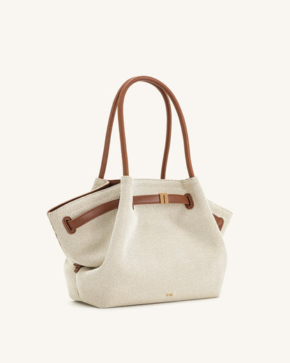 SAC CABAS MOYEN HANA - TOILE/MARRON