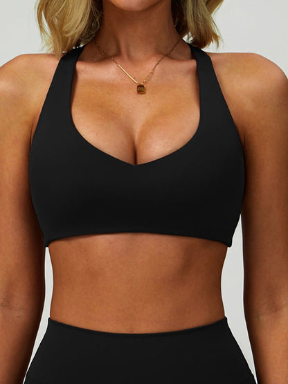 ZASUWA Female Solid Color V Collar Sports Bras