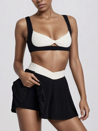 ZASUWA Female Contrast Color Backless Sports Bras