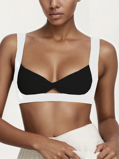 ZASUWA Female Contrast Color Backless Sports Bras