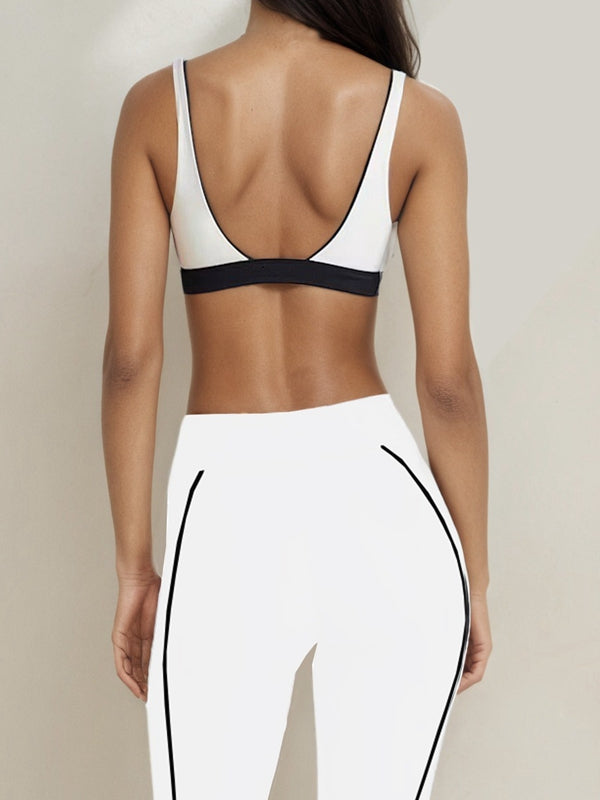 ZASUWA Female Contrast Color Stripes Sports Bras