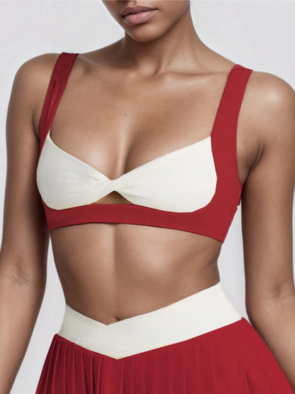ZASUWA Female Contrast Color Backless Sports Bras