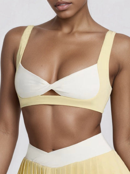 ZASUWA Female Contrast Color Backless Sports Bras