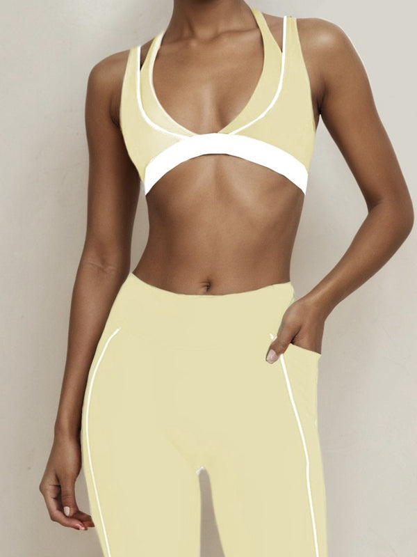 ZASUWA Female Contrast Color Stripes Sports Bras