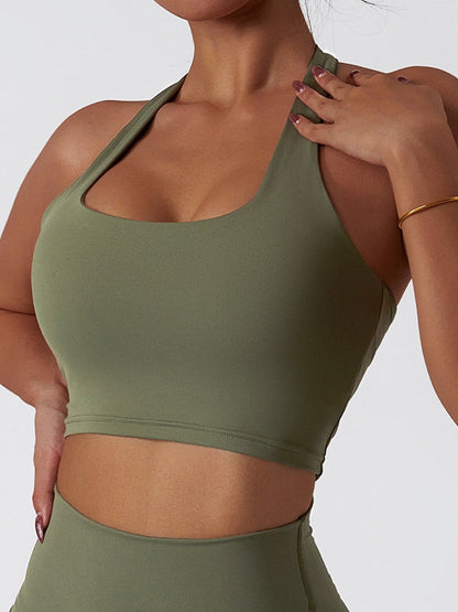 ZASUWA Female Solid Color V Collar Sports Bras