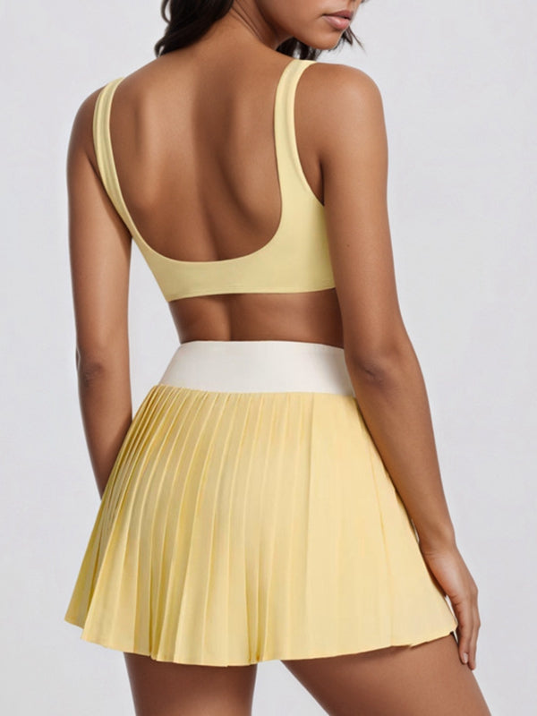 ZASUWA Female Contrast Color Backless Sports Bras