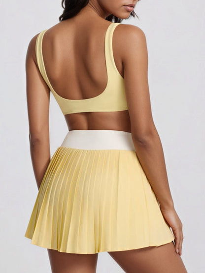 ZASUWA Female Contrast Color Backless Sports Bras
