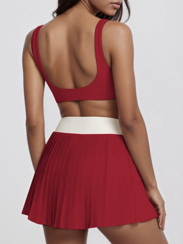ZASUWA Female Contrast Color Backless Sports Bras