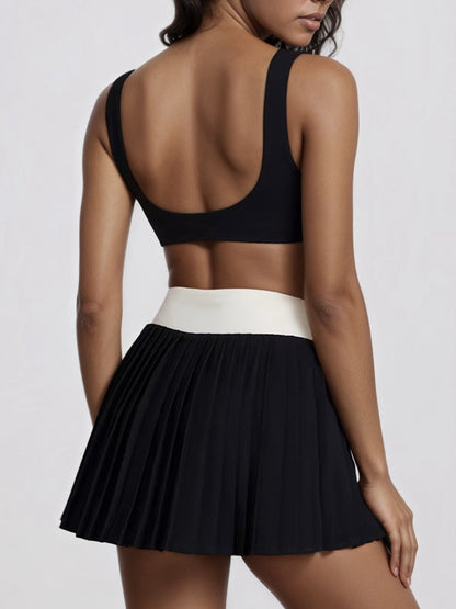 ZASUWA Female Contrast Color Backless Sports Bras