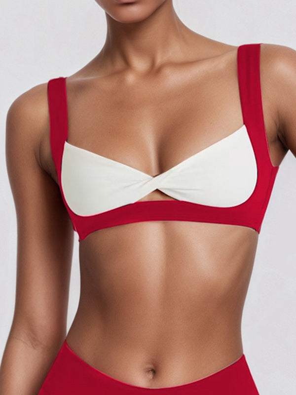 ZASUWA Female Contrast Color Stripes Sports Bras