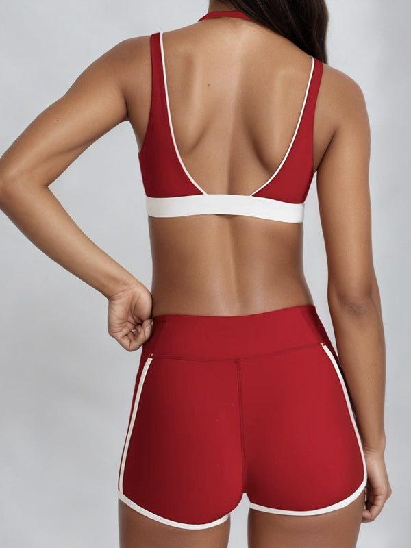 ZASUWA Female Contrast Color Stripes Sports Bras