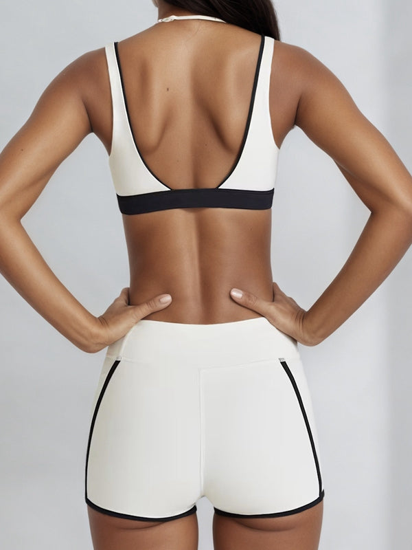ZASUWA Female Contrast Color Stripes Sports Bras